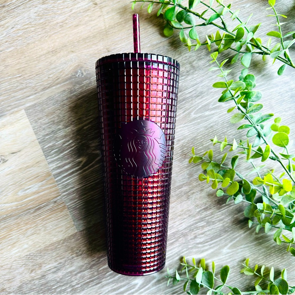 Starbucks 2020 Berry Plum Grid Disco Tumbler